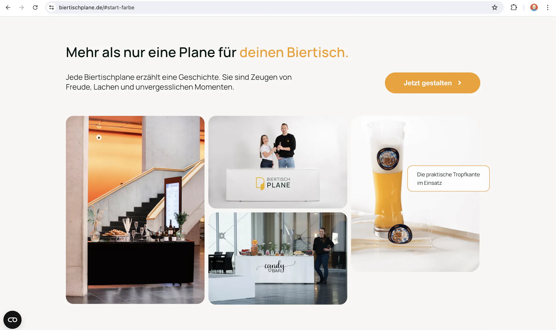 Biertischplane Webseite